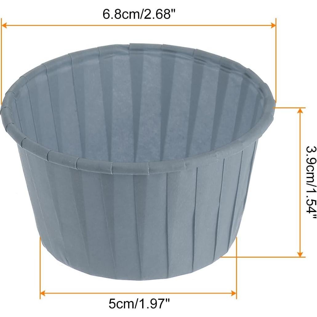 Moldes para Cupcakes Desechables HARFINGTON 50 Pcs Azul Gris