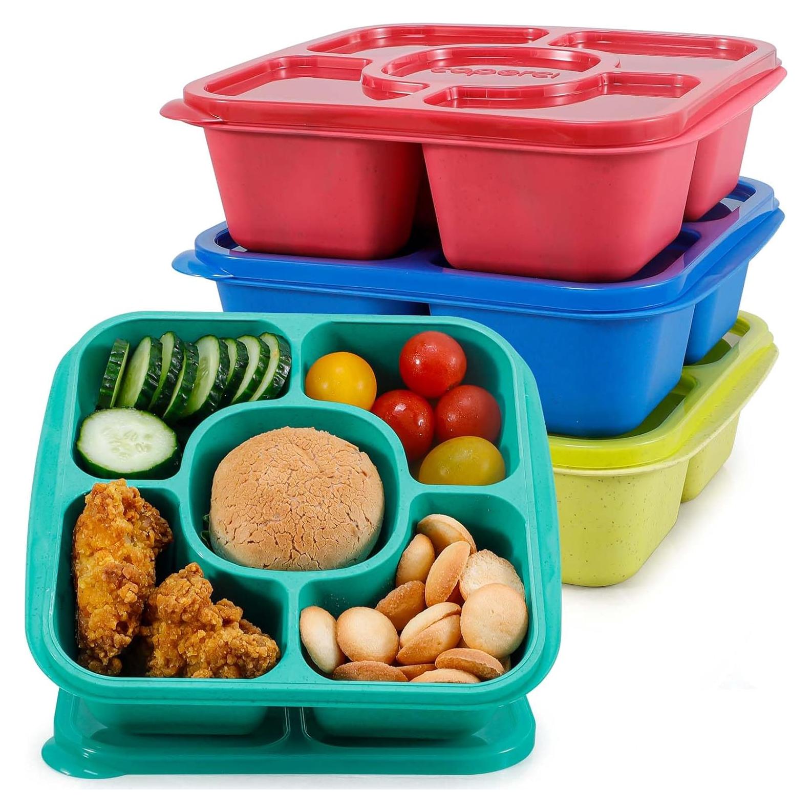 Recipientes Reutilizables Caperci Bento Box 5 Compartimentos Set de 4