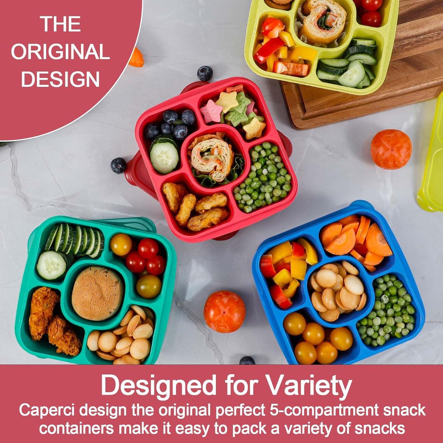 Recipientes Reutilizables Caperci Bento Box 5 Compartimentos Set de 4