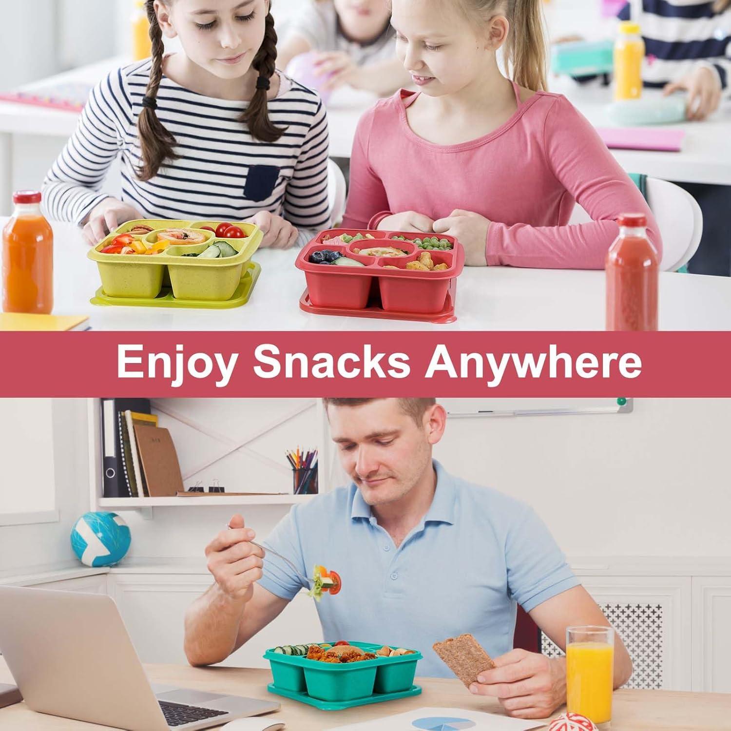 Recipientes Reutilizables Caperci Bento Box 5 Compartimentos Set de 4