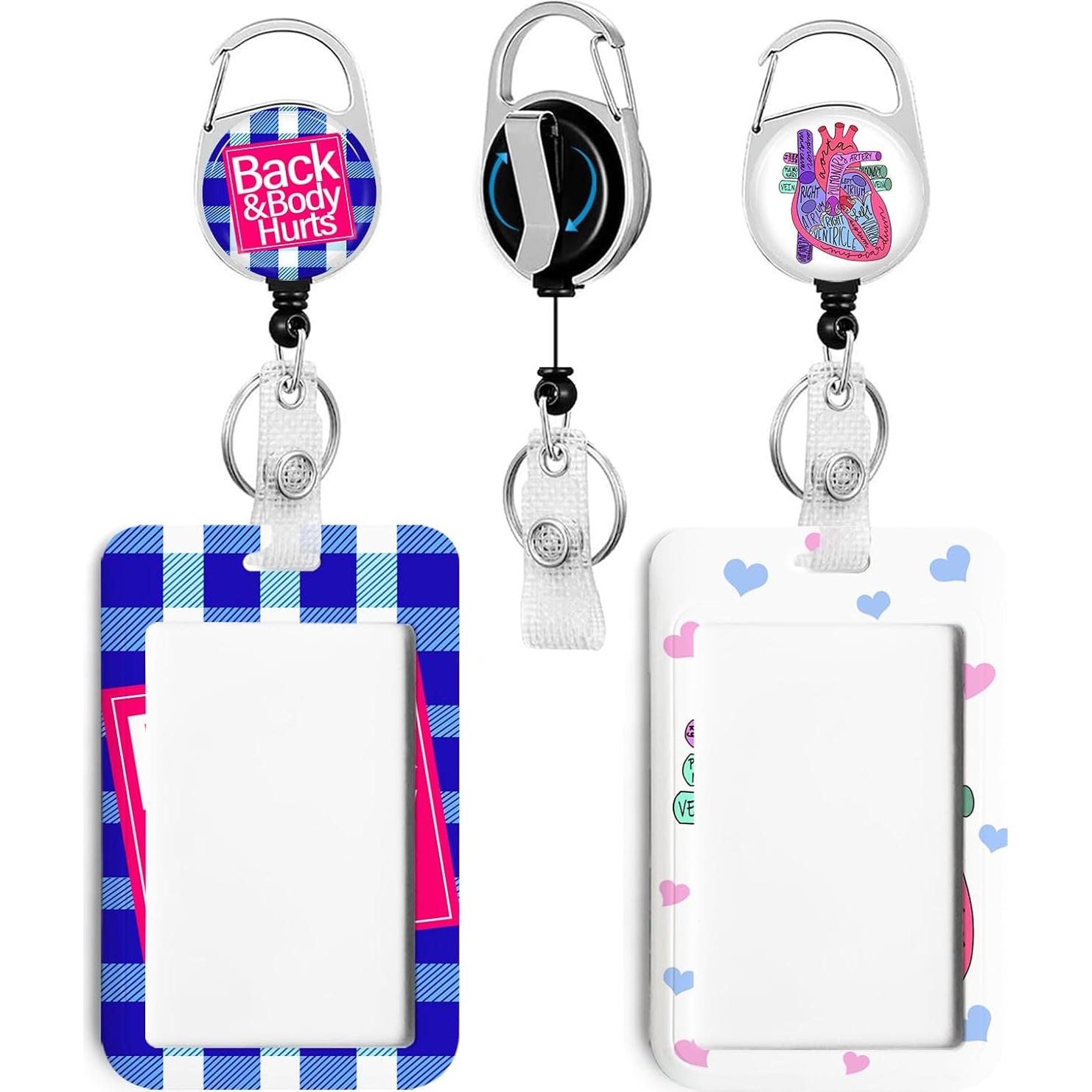 Sostenedor de Identificación Rcmyll con Clip Retráctil - 2 Paquetes