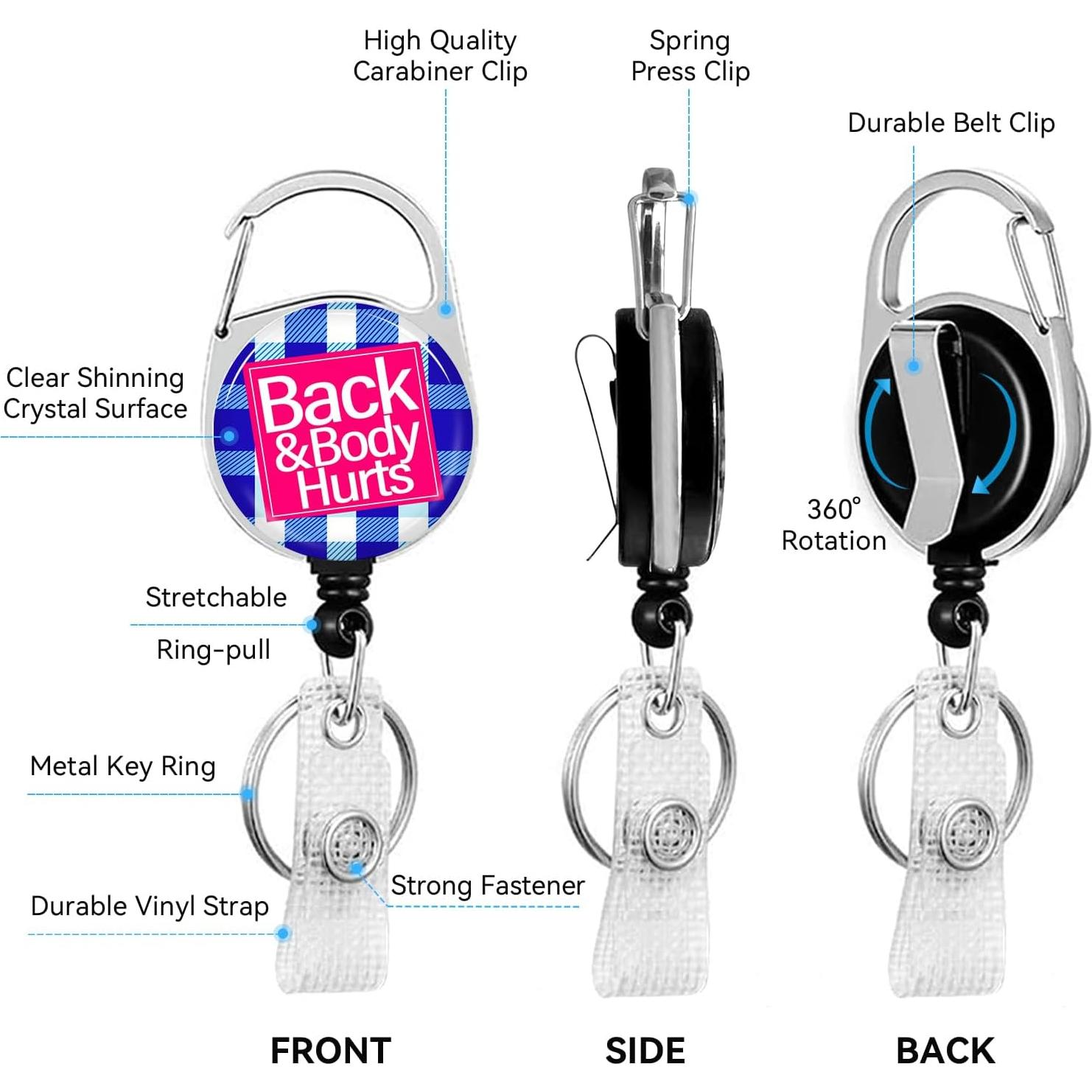 Sostenedor de Identificación Rcmyll con Clip Retráctil - 2 Paquetes