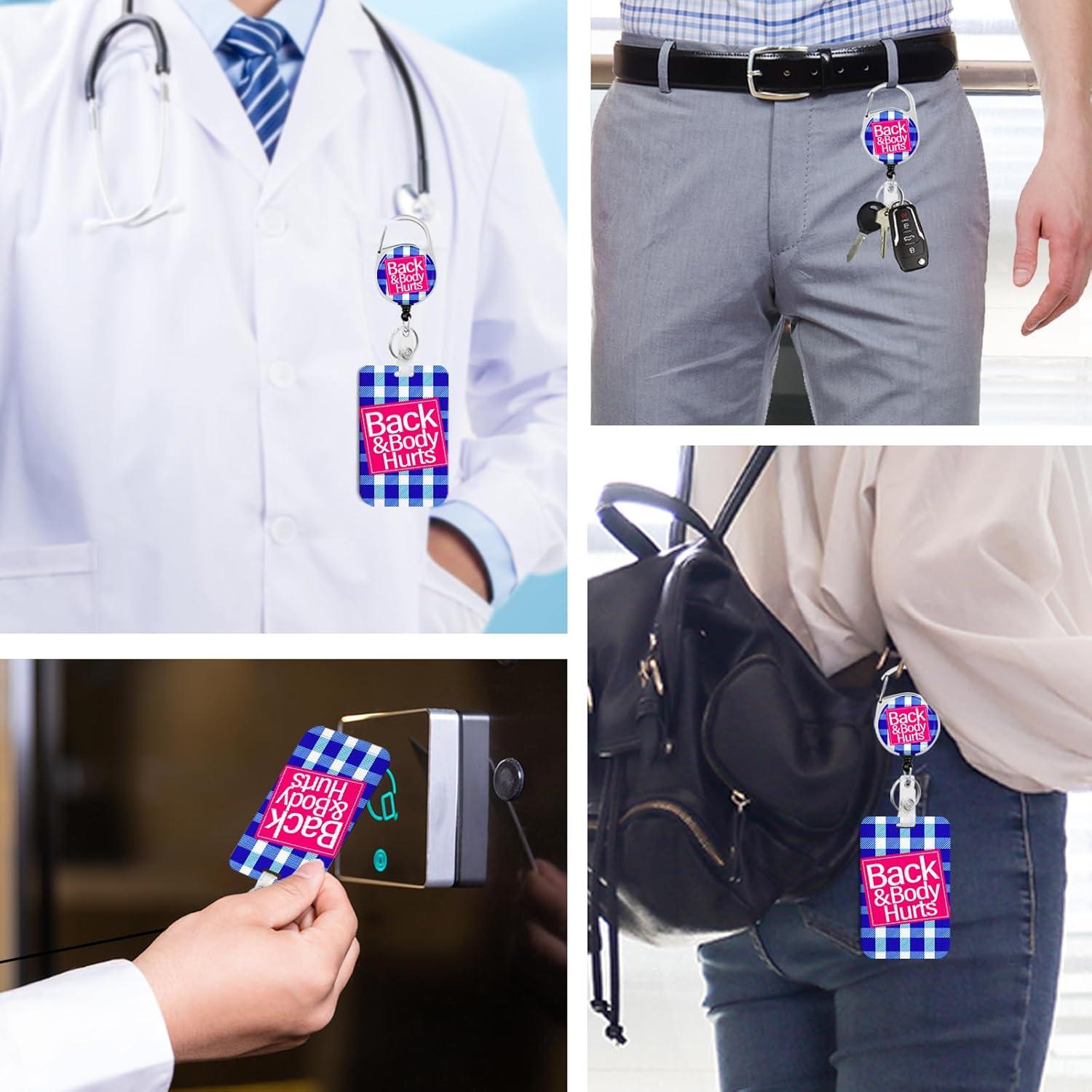 Sostenedor de Identificación Rcmyll con Clip Retráctil - 2 Paquetes