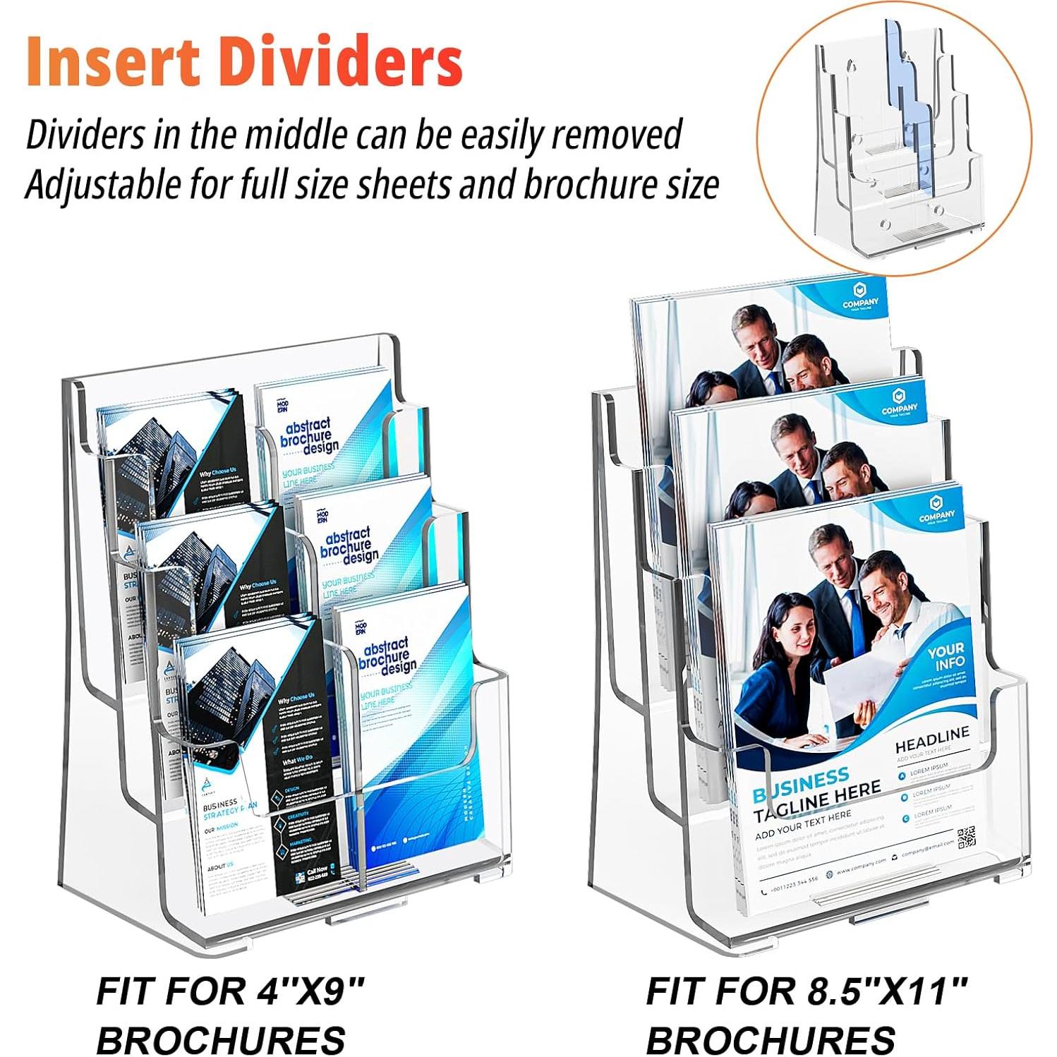 Soporte de Folletos Acrílico FUCDTEFC 3 Niveles 21.6x27.9 cm