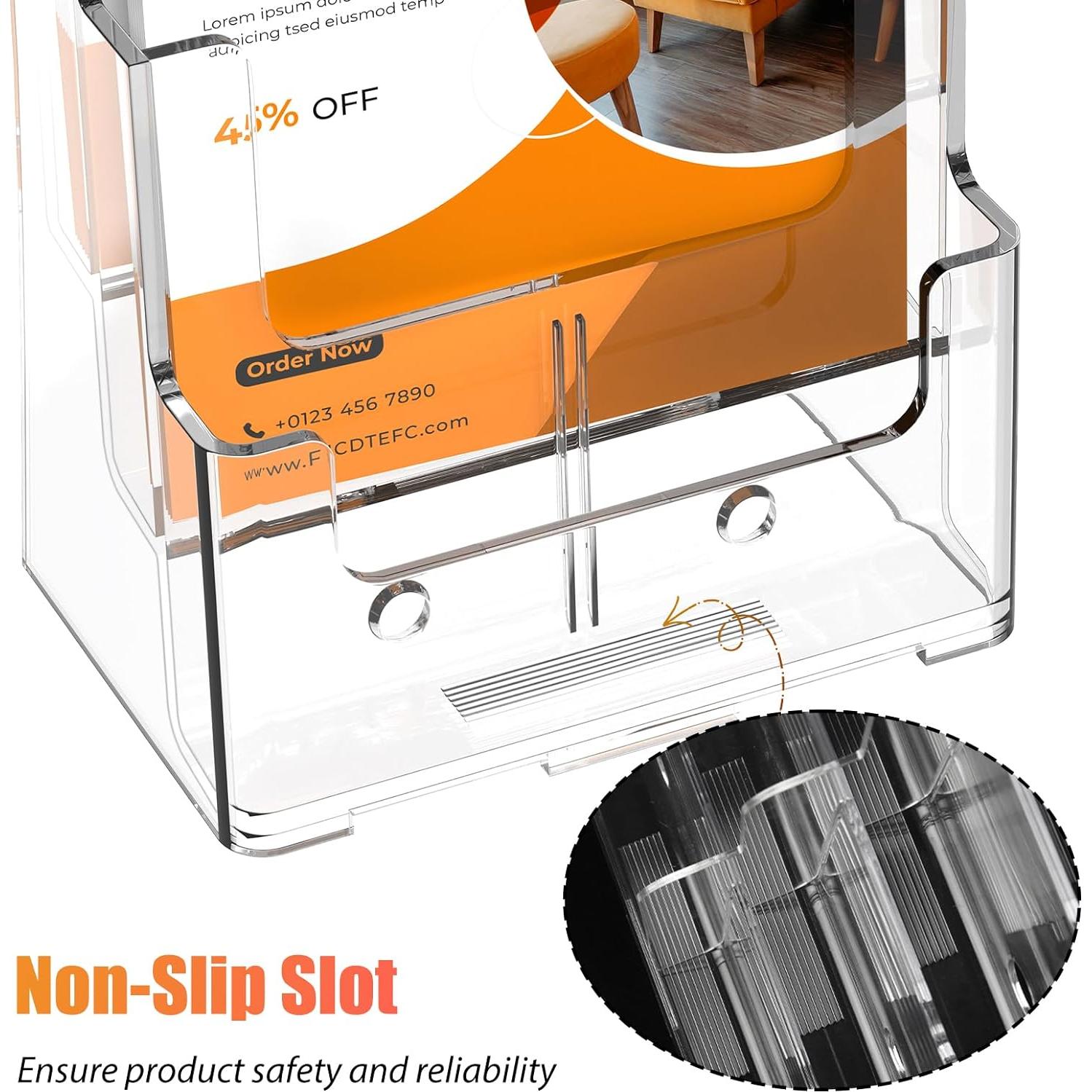 Soporte de Folletos Acrílico FUCDTEFC 3 Niveles 21.6x27.9 cm