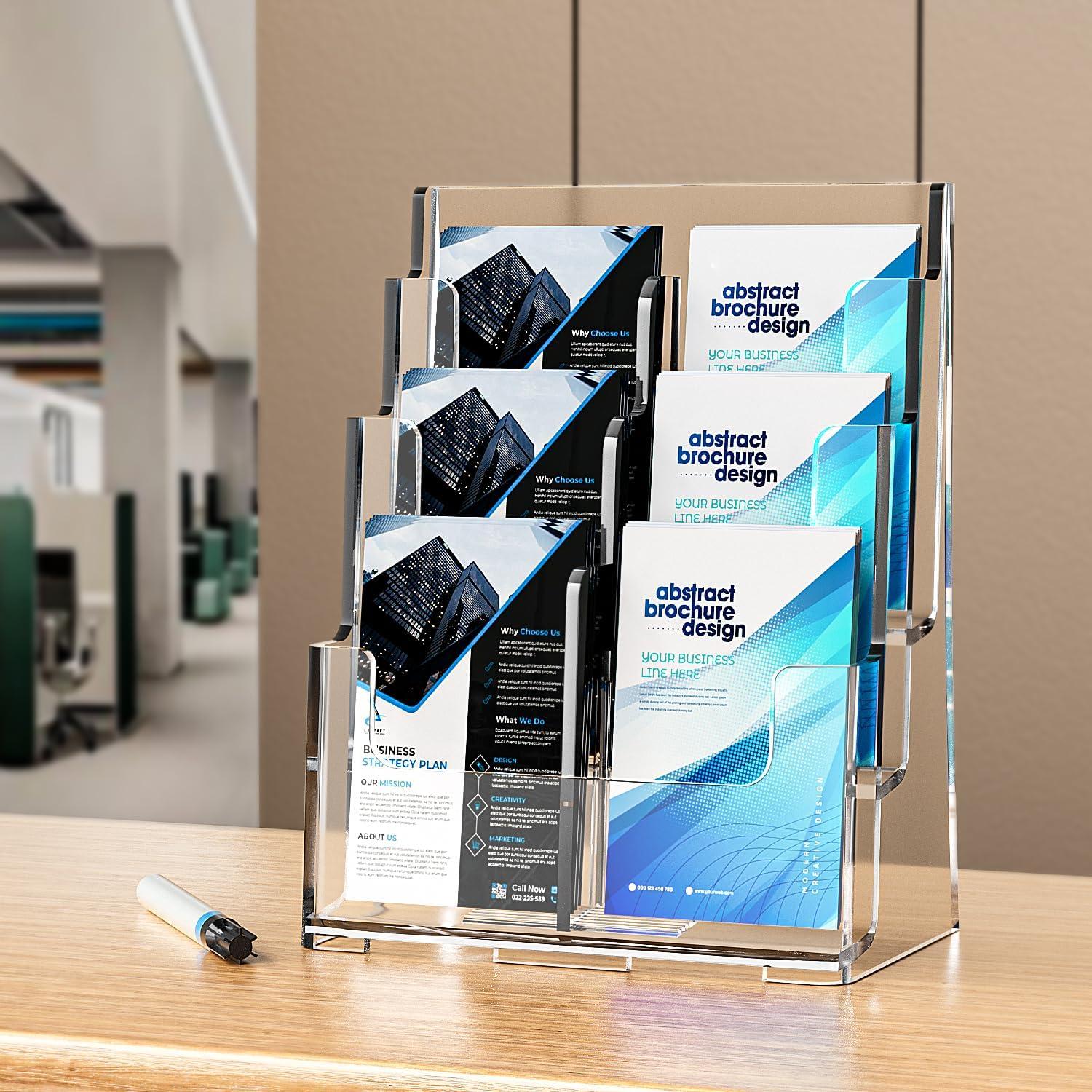 Soporte de Folletos Acrílico FUCDTEFC 3 Niveles 21.6x27.9 cm