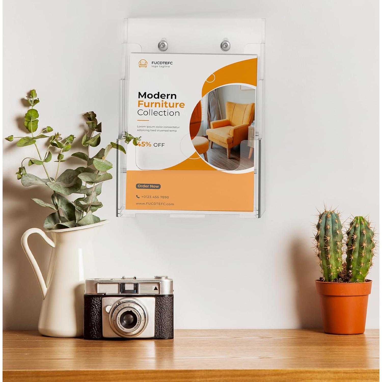 Soporte de Folletos Acrílico FUCDTEFC 3 Niveles 21.6x27.9 cm