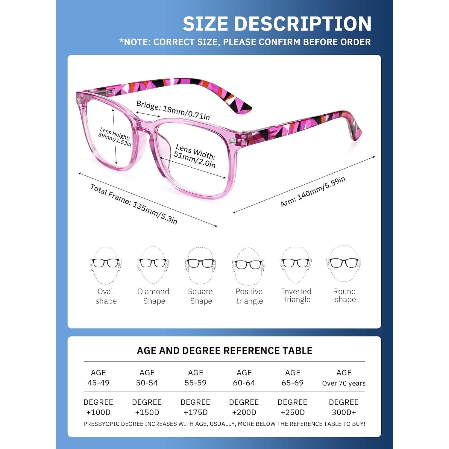 Gafas de lectura CCVOO Unisex 0.75x Anti Luz Azul