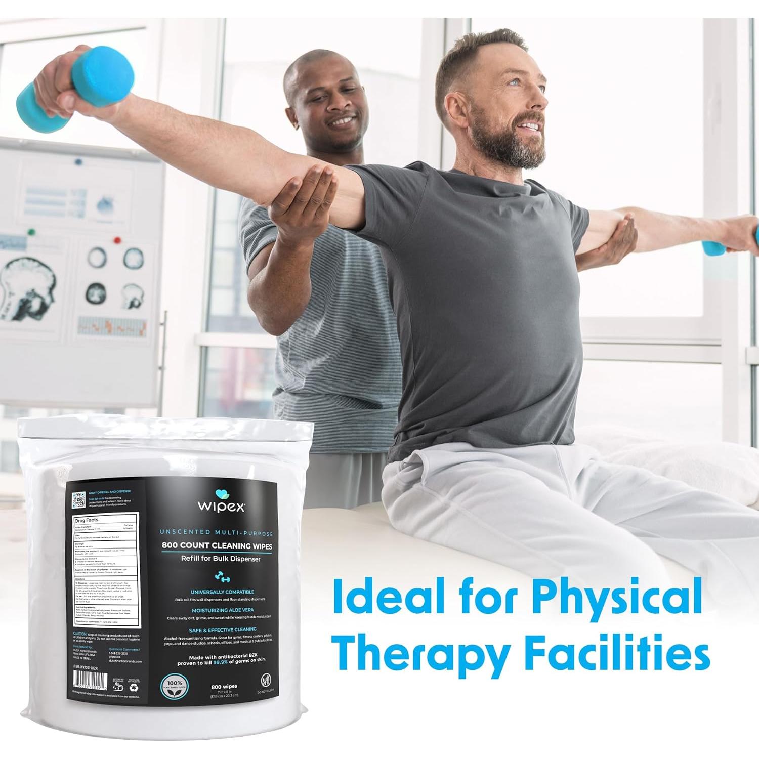 Recarga Toallitas Antibacterianas Wipex Fitness 800 Unidades