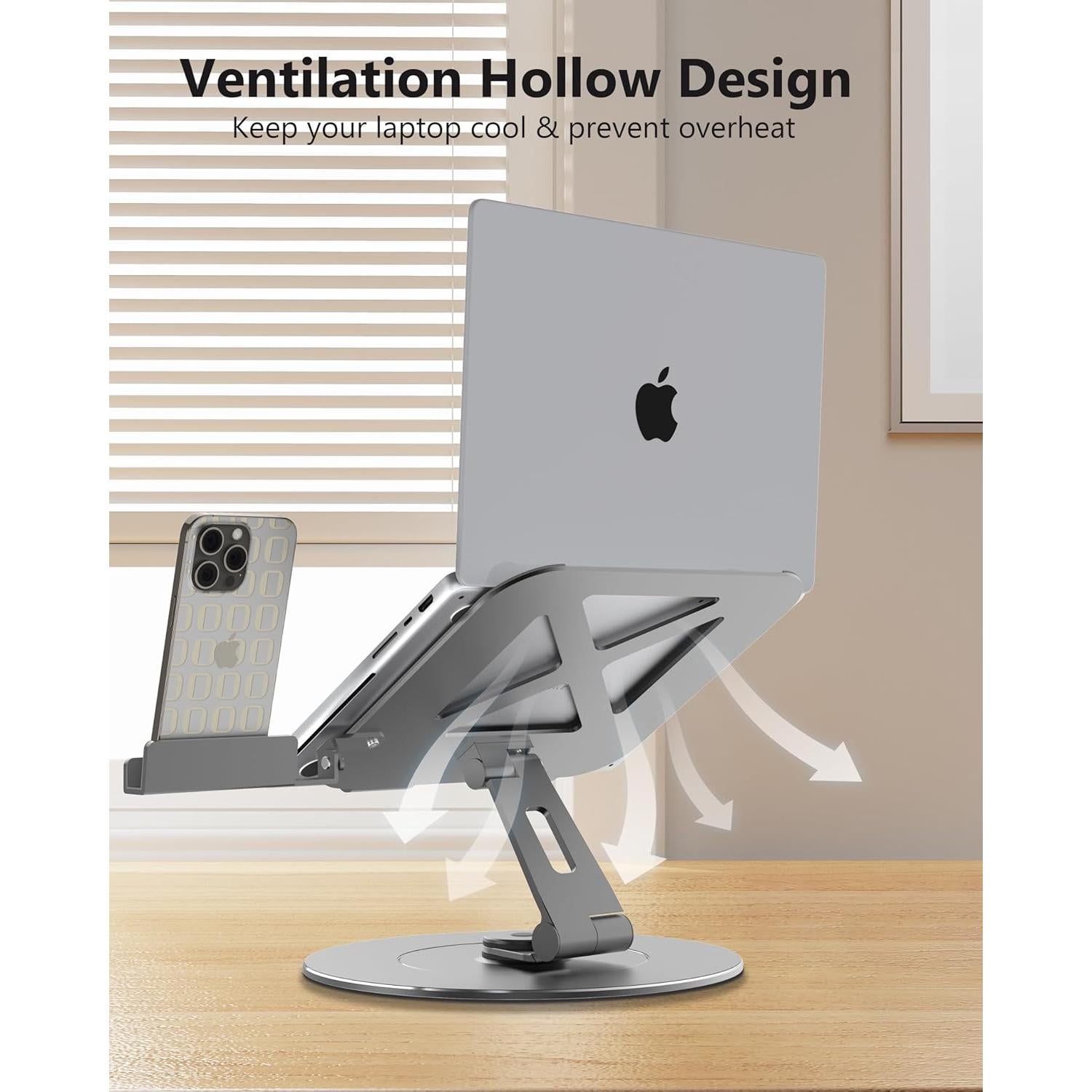 Soporte para Laptop Giratorio LOXP NH-01 Aluminio 10-17.3" Gris