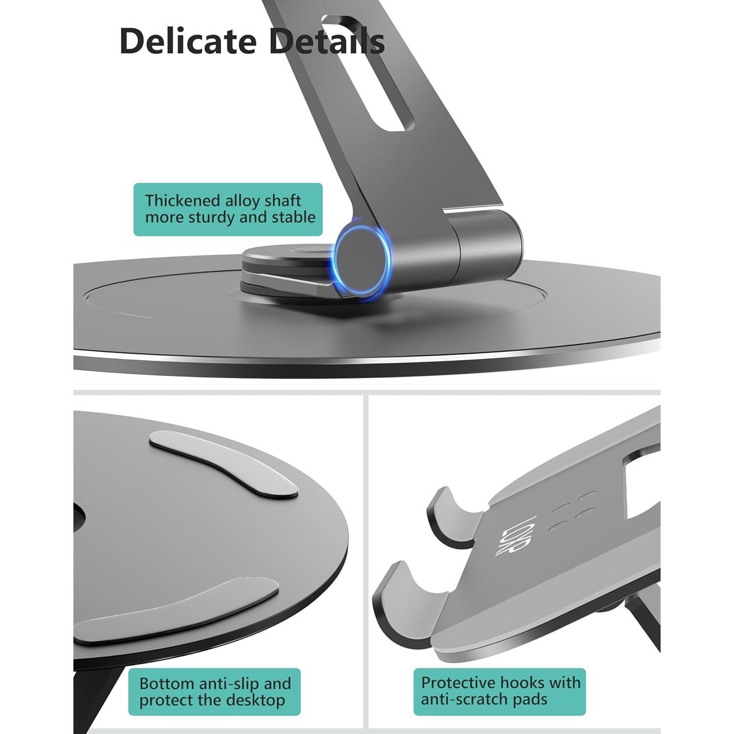 Soporte para Laptop Giratorio LOXP NH-01 Aluminio 10-17.3" Gris