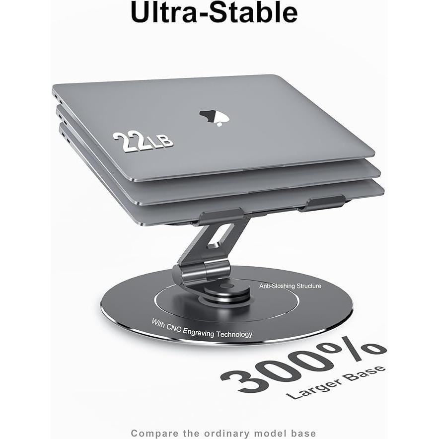 Soporte para Laptop Giratorio LOXP NH-01 Aluminio 10-17.3" Gris