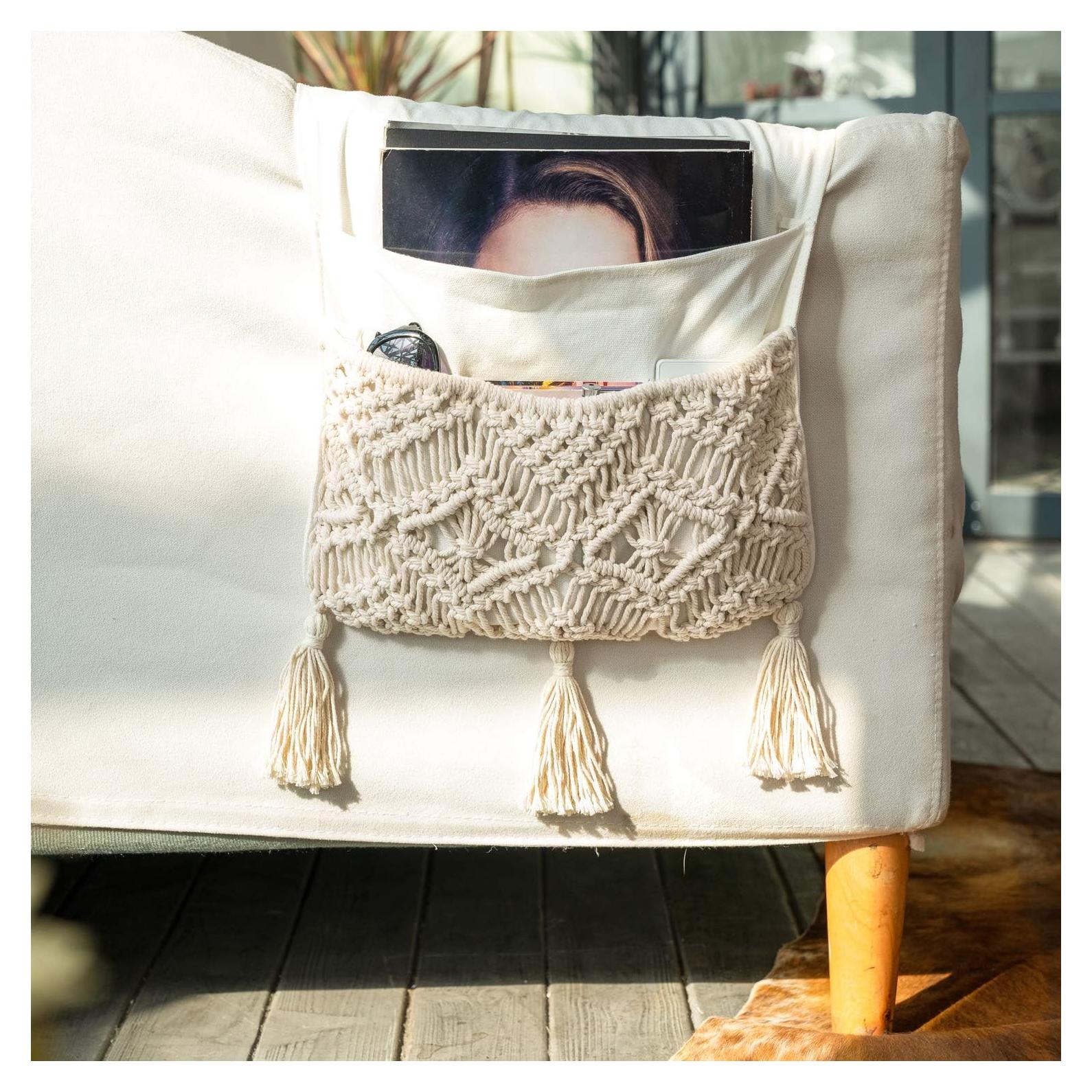 Organizador de Reposabrazos Mkono Beige Ajustable para Sofá