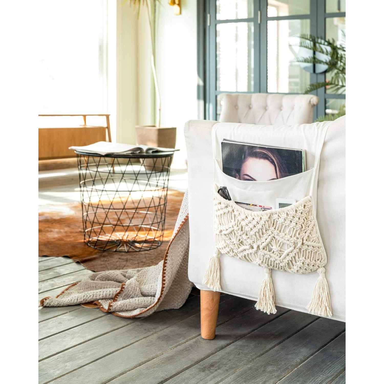 Organizador de Reposabrazos Mkono Beige Ajustable para Sofá