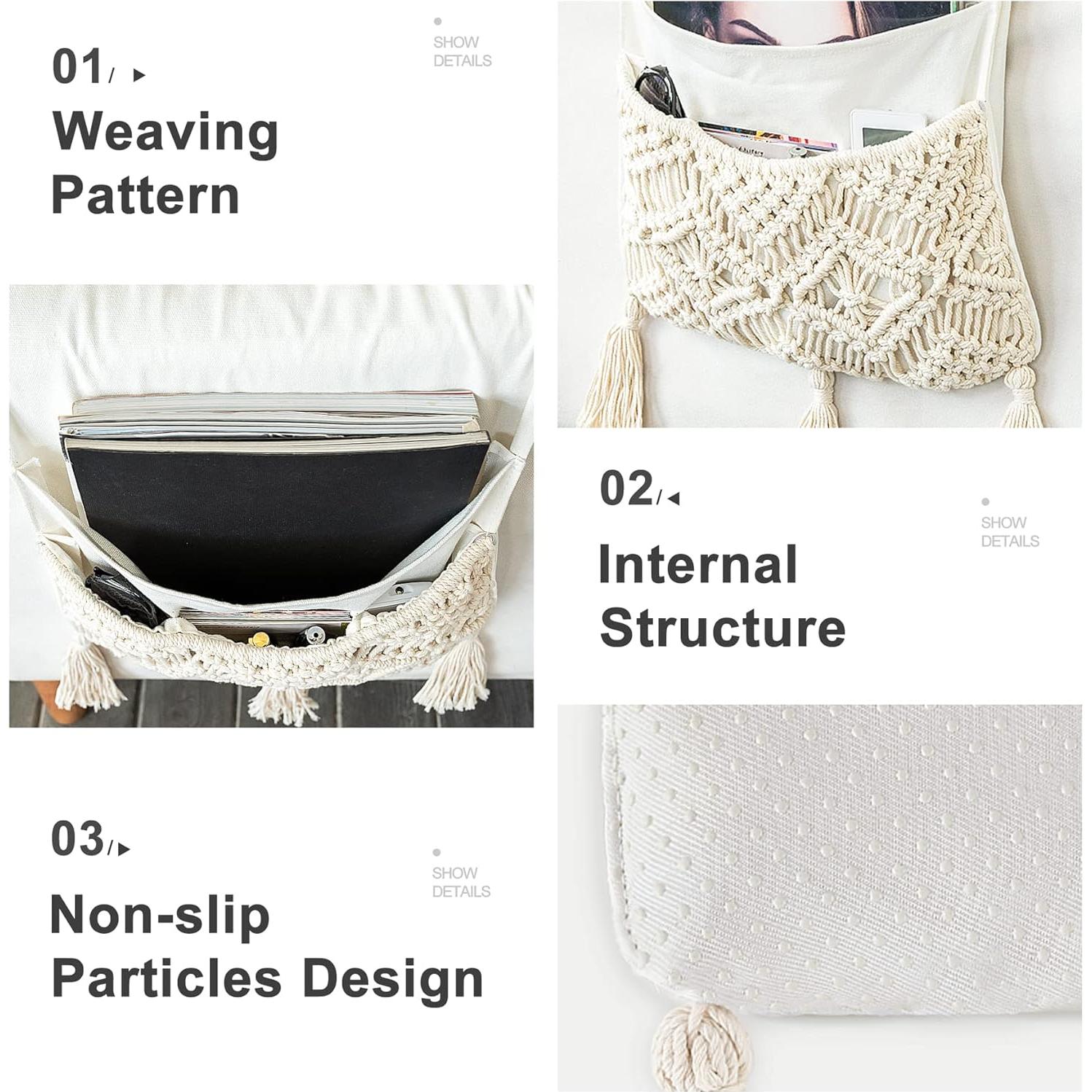 Organizador de Reposabrazos Mkono Beige Ajustable para Sofá