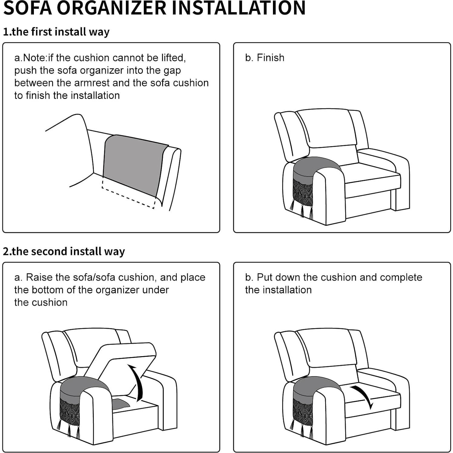 Organizador de Reposabrazos Mkono Beige Ajustable para Sofá