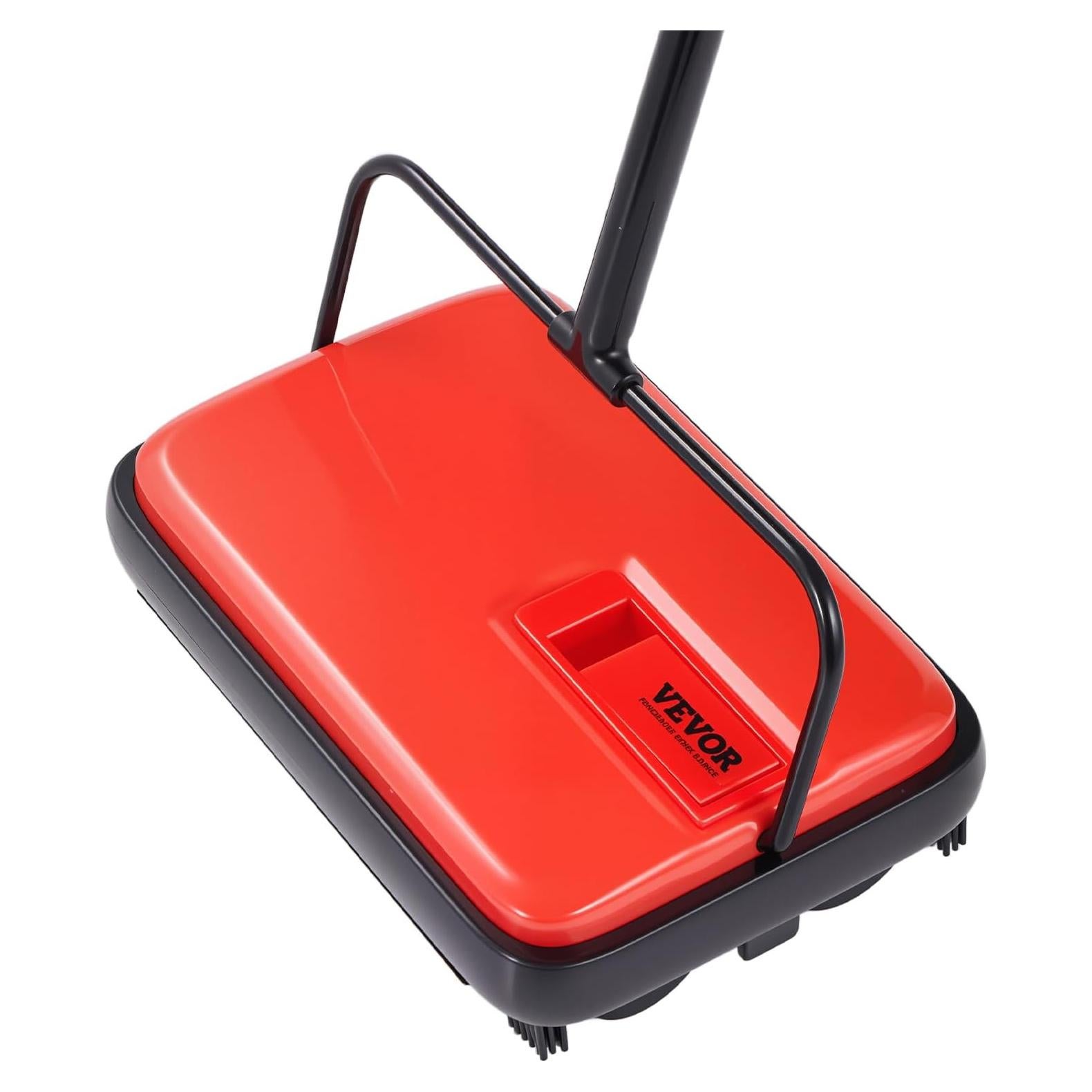 Barrendero Manual VEVOR Rojo 112 cm para Alfombras y Pisos