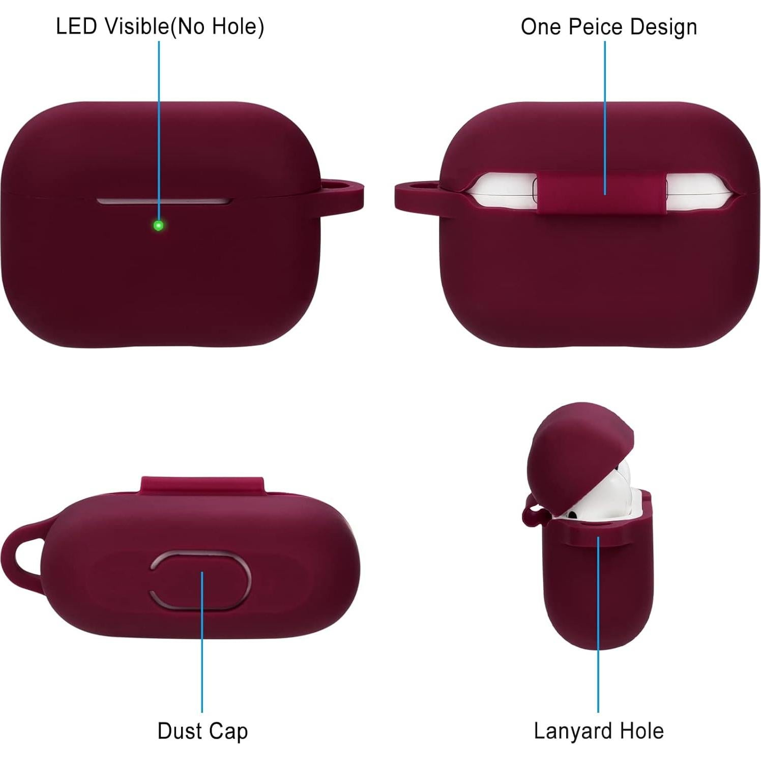 Funda de Silicona VOTILE para AirPods Pro 2019 Burdeos