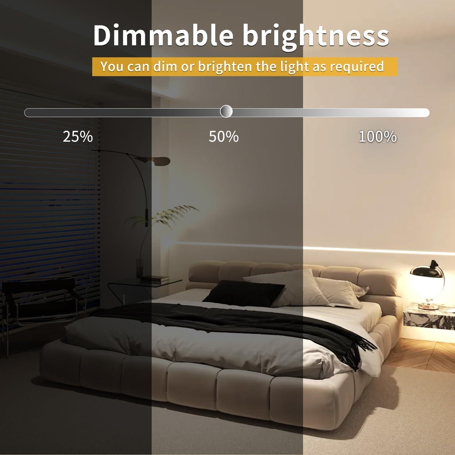 Tira LED COB 50 pies Yeewhale Luz Cálida Regulable 3000K