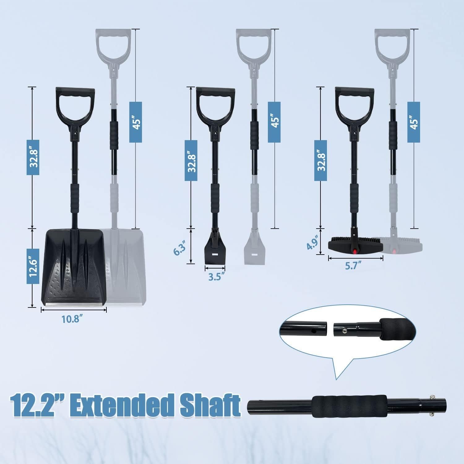 Kit de Cepillo de Nieve Sutekus 3 en 1 con Cubierta para Parabrisas