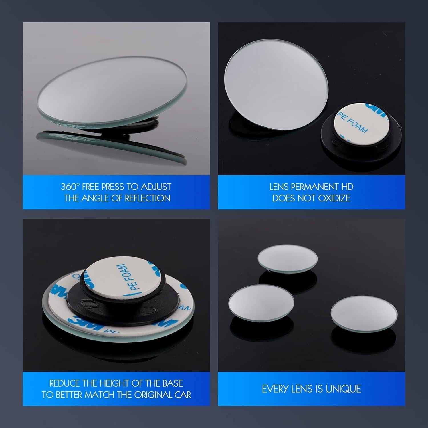 Espejo de Punto Ciego WildAuto Ajustable Universal 2 Pack