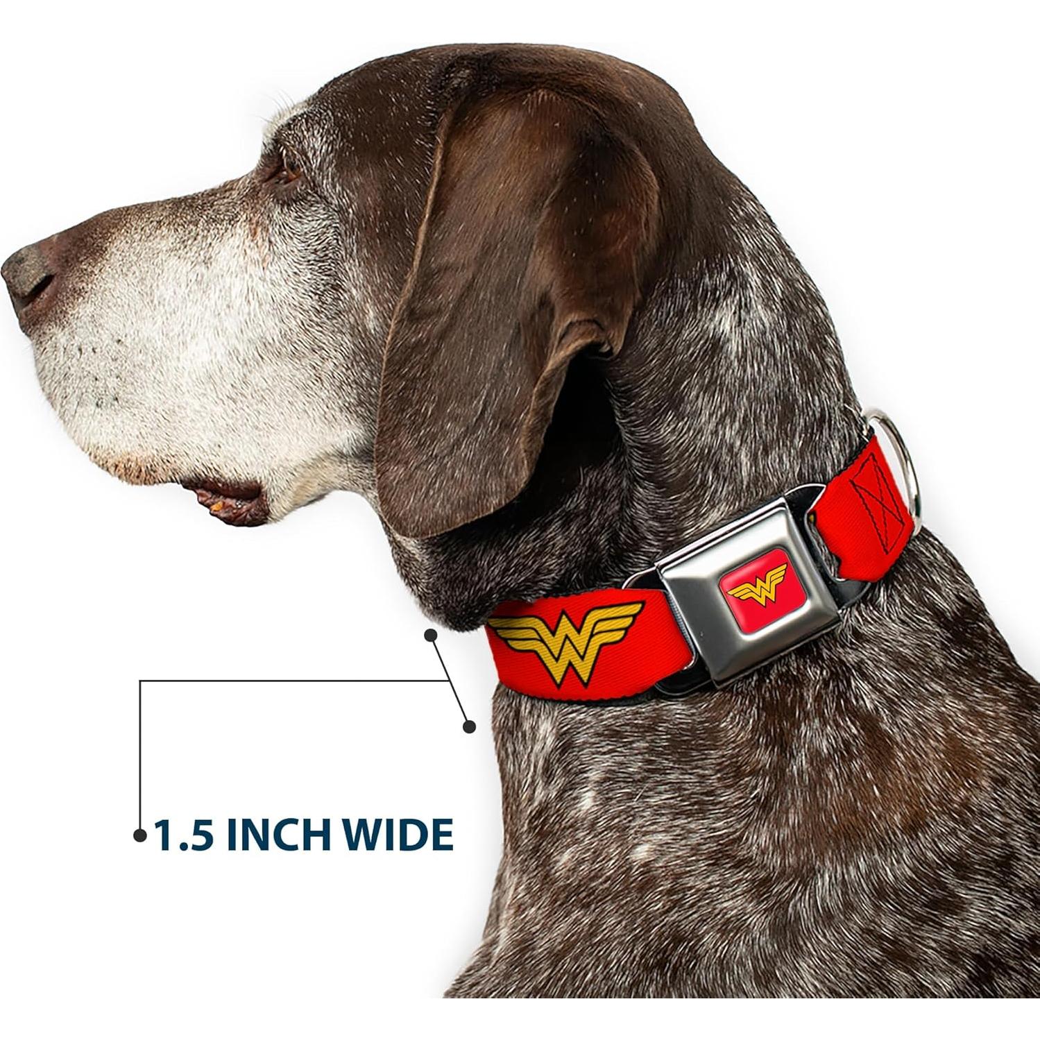 Collar de Perro Buckle-Down Wonder Woman Rojo 23-38 cm