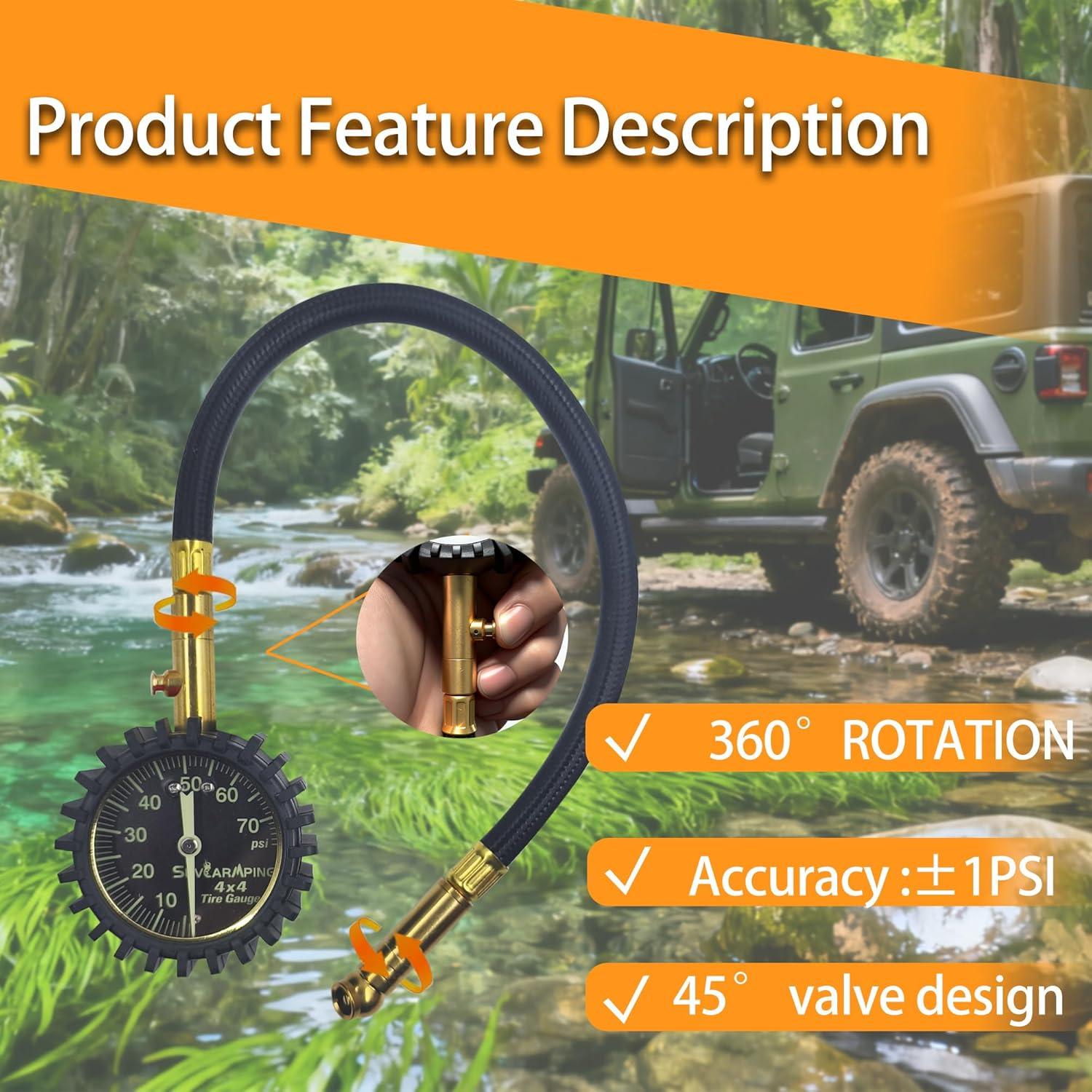 Medidor de Presión de Neumáticos SUVCARMPING 70 PSI Luminiscente