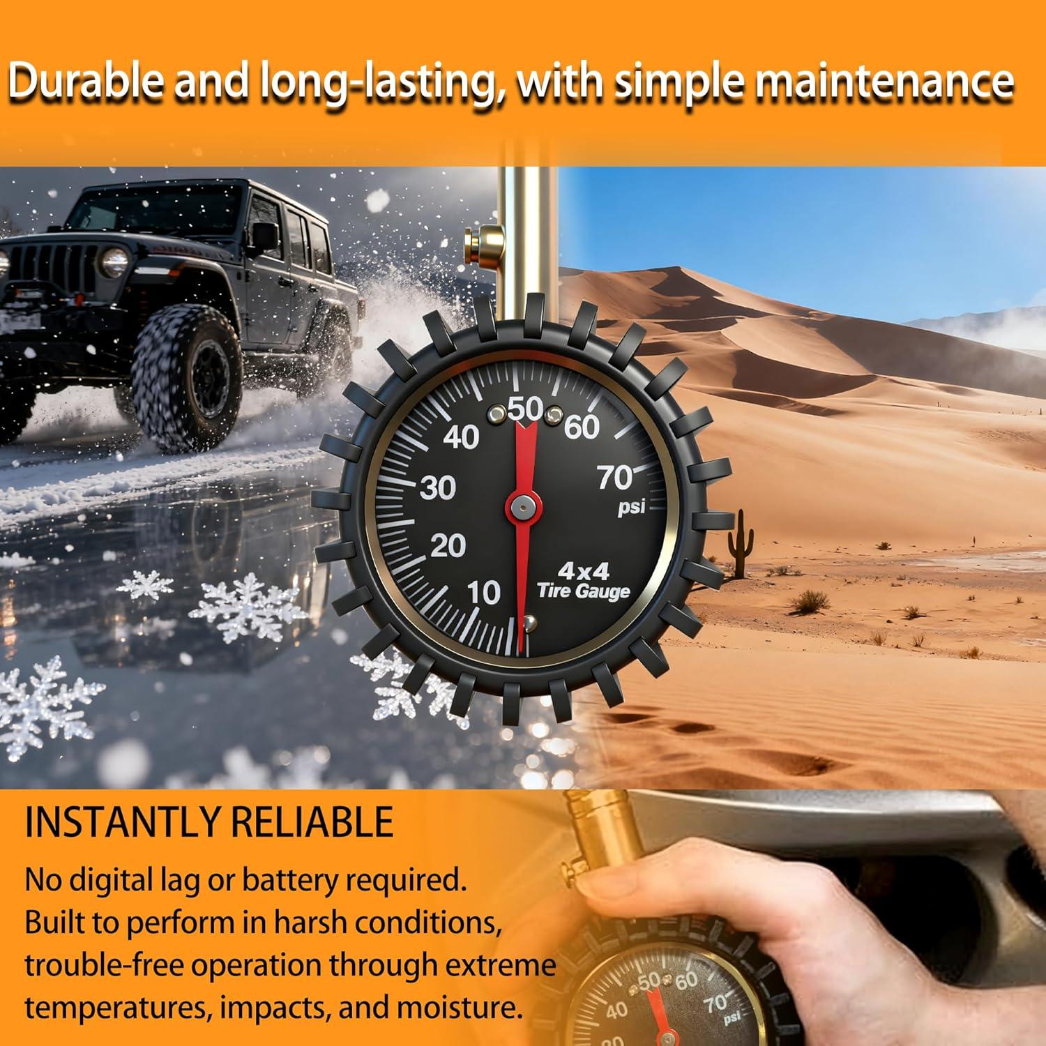 Medidor de Presión de Neumáticos SUVCARMPING 70 PSI Luminiscente