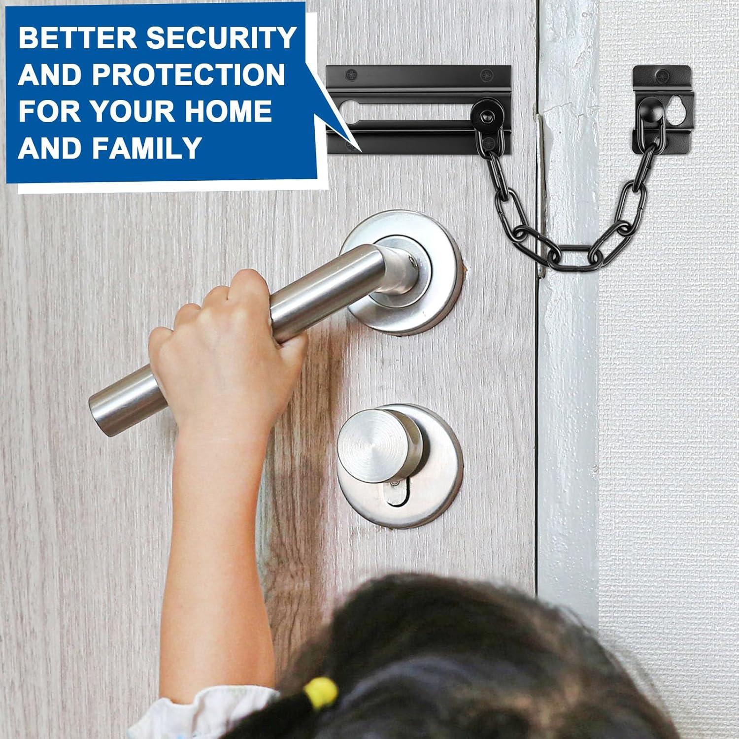 Cerradura de Cadena para Puerta INBOF Negra - 2 Paquete