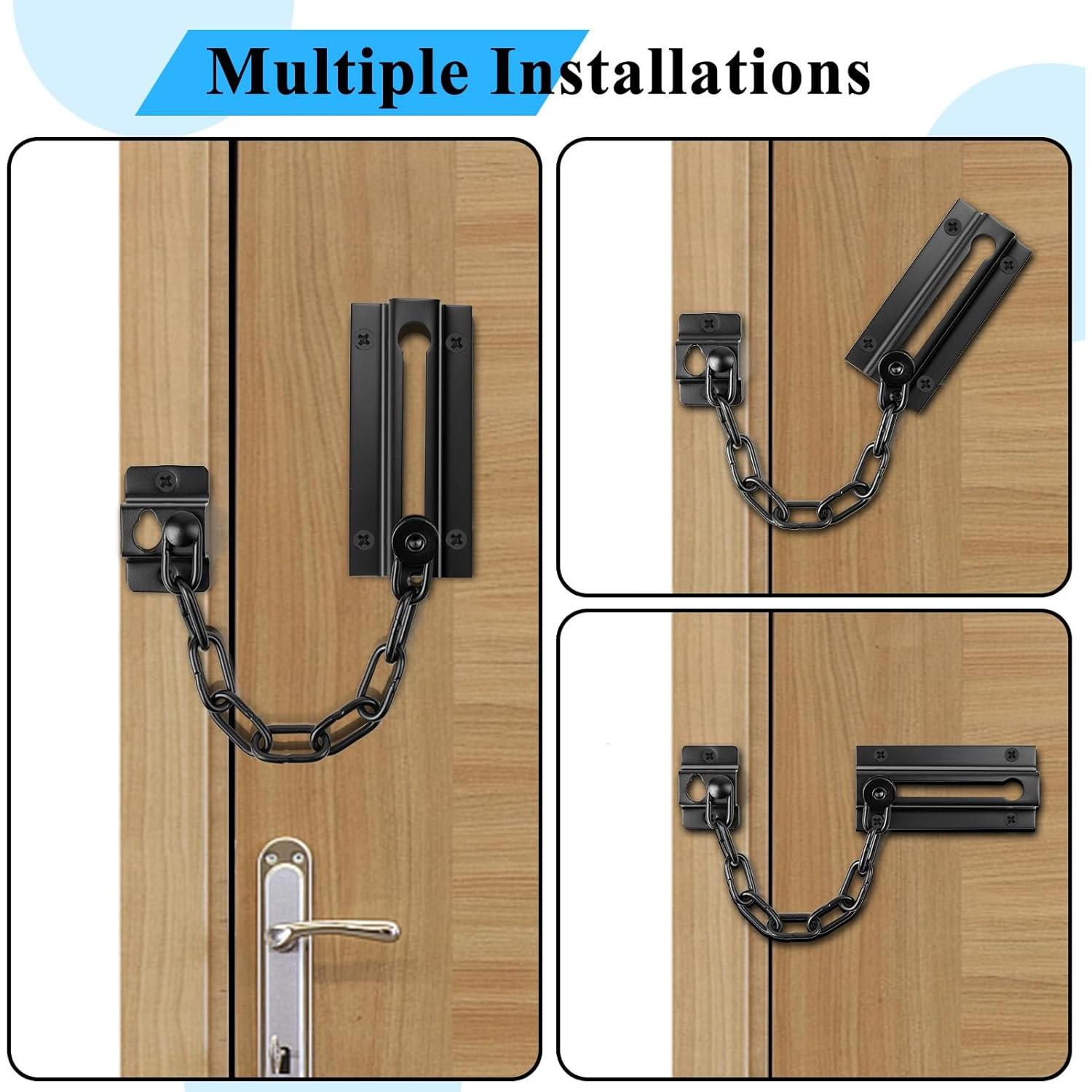 Cerradura de Cadena para Puerta INBOF Negra - 2 Paquete