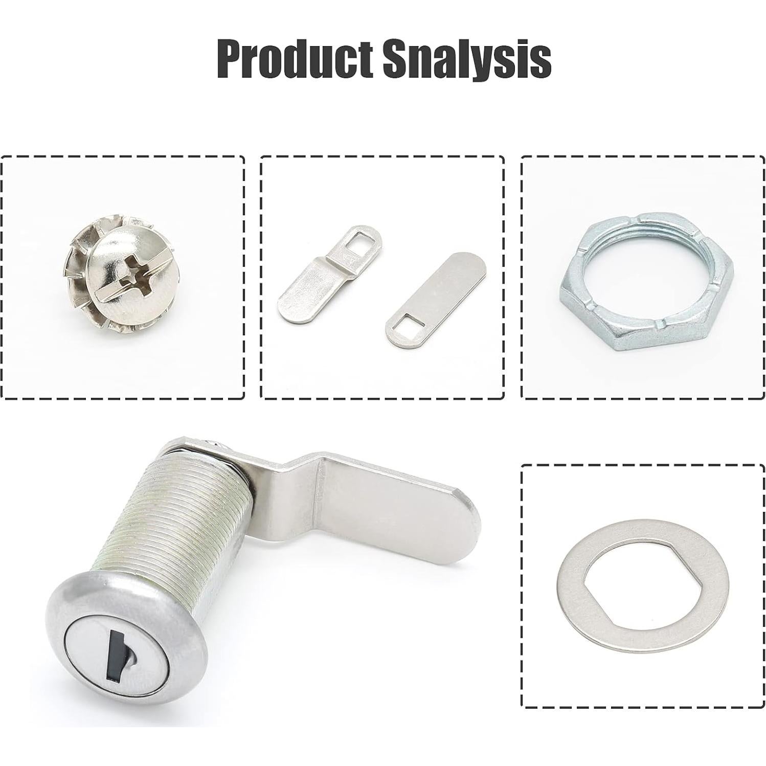 Cerradura de Cámara de Gabinete Qjaiune 2 Paquete Niquelado