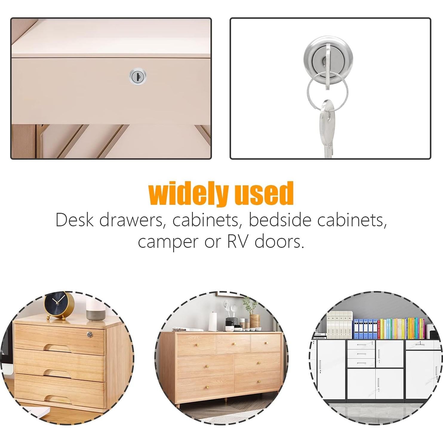 Cerradura de Cámara de Gabinete Qjaiune 2 Paquete Niquelado