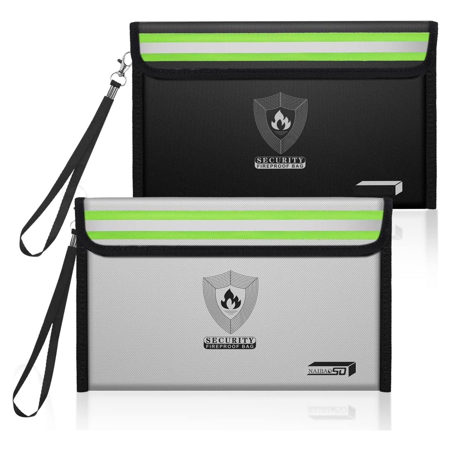 Bolsa a Prueba de Fuego NAIBAOSD Pequeña 22x16cm 2 Unidades