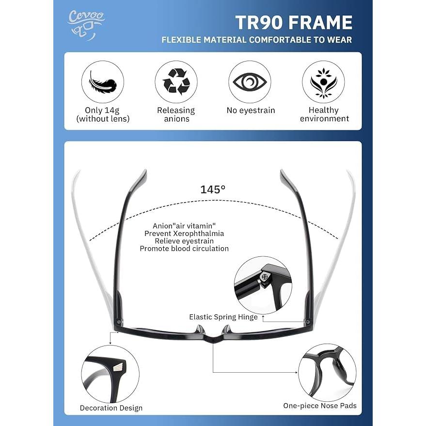 Gafas de lectura CCVOO 3.0x para computadora unisex
