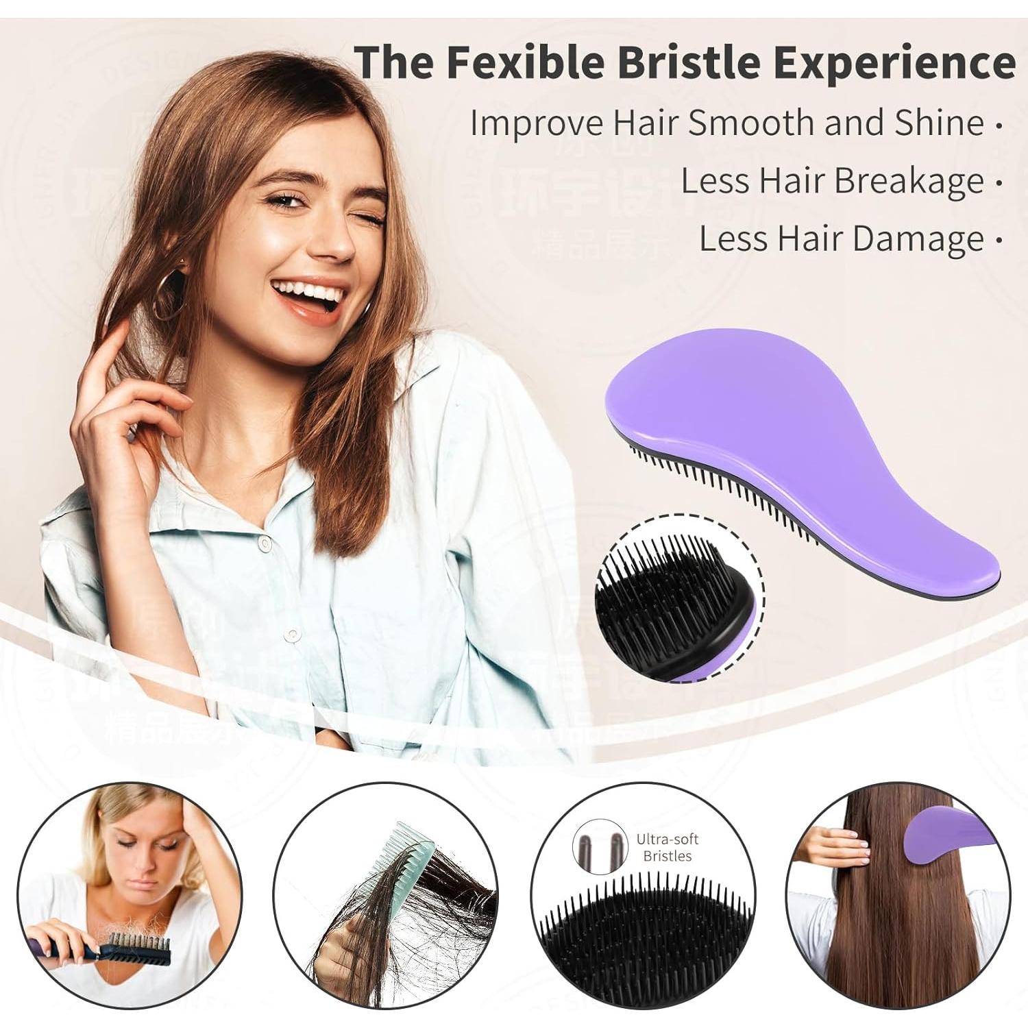 Set de 3 Cepillos Desenredantes 79STYLE para Niños y Adultos