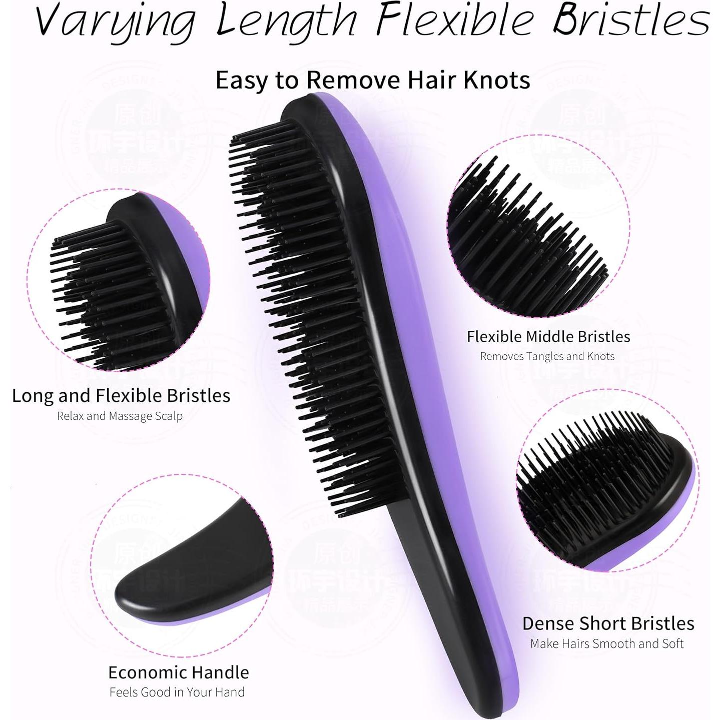 Set de 3 Cepillos Desenredantes 79STYLE para Niños y Adultos