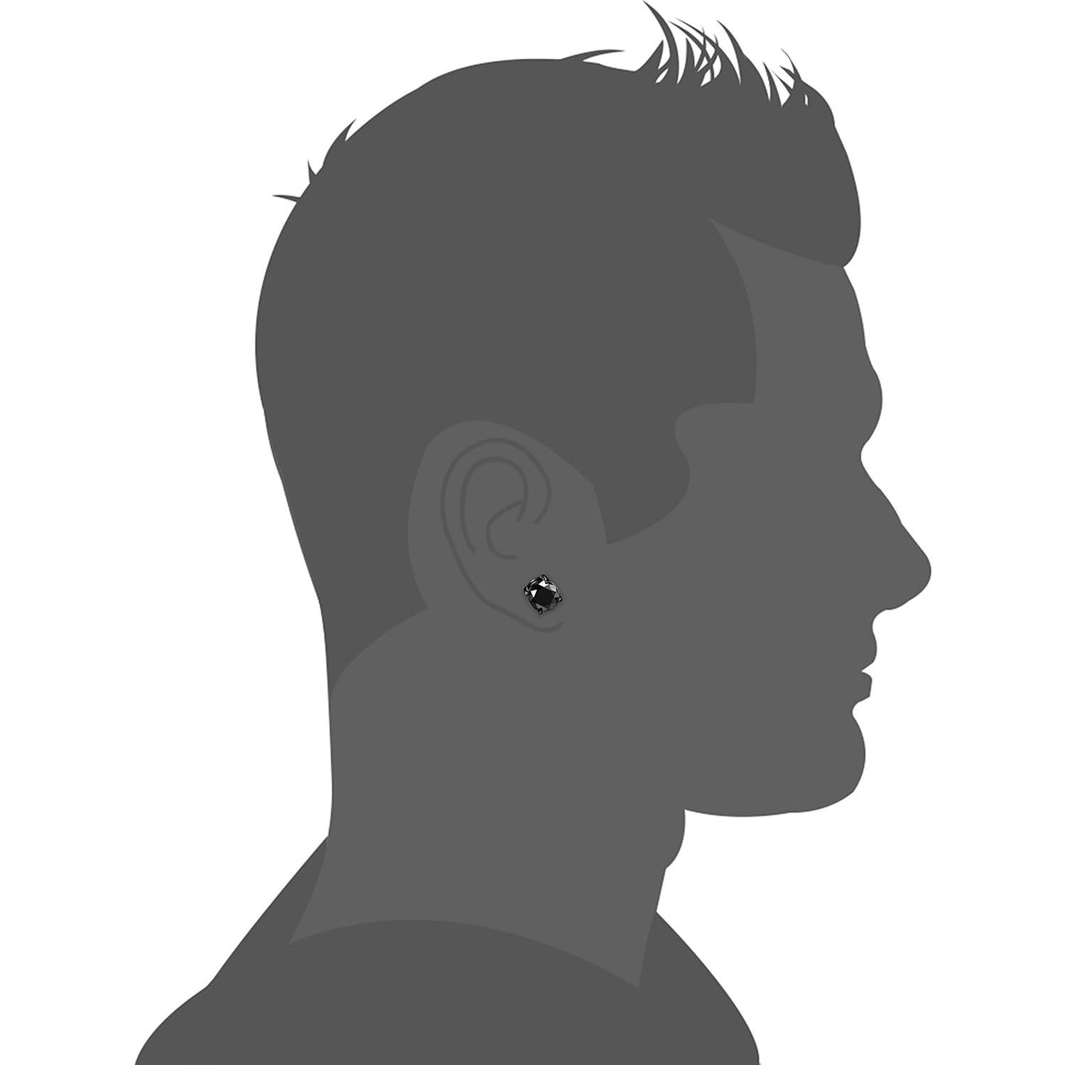 Pendientes de Acero Inoxidable JOERICA 2 Pares 6MM Negros