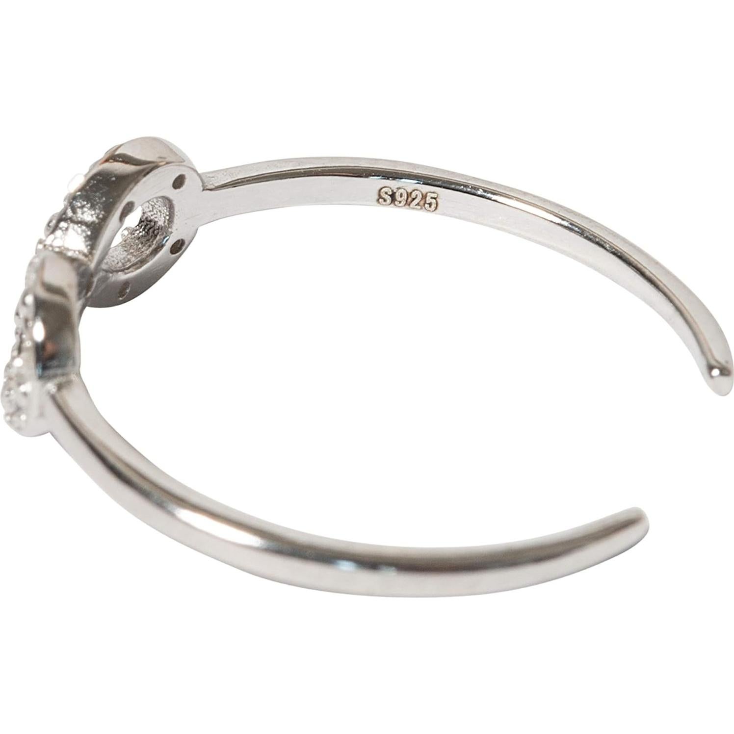 Anillo Abierto Ajustable de Plata Sólida 925 - Set de 4 Diseños