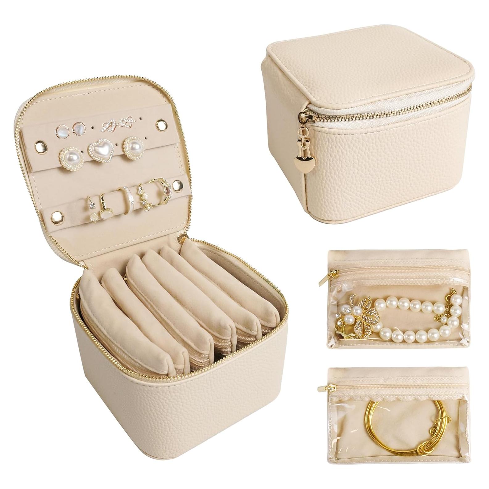 Estuche de Joyería de Viaje WATANIYA HOME Beige 14cm