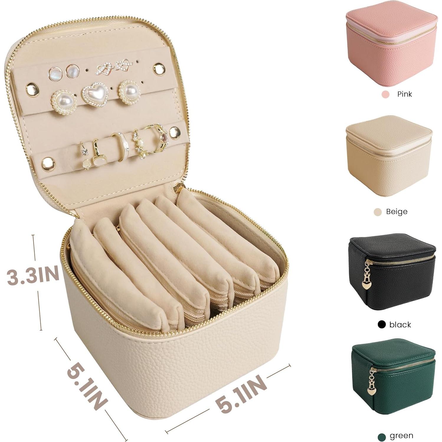 Estuche de Joyería de Viaje WATANIYA HOME Beige 14cm