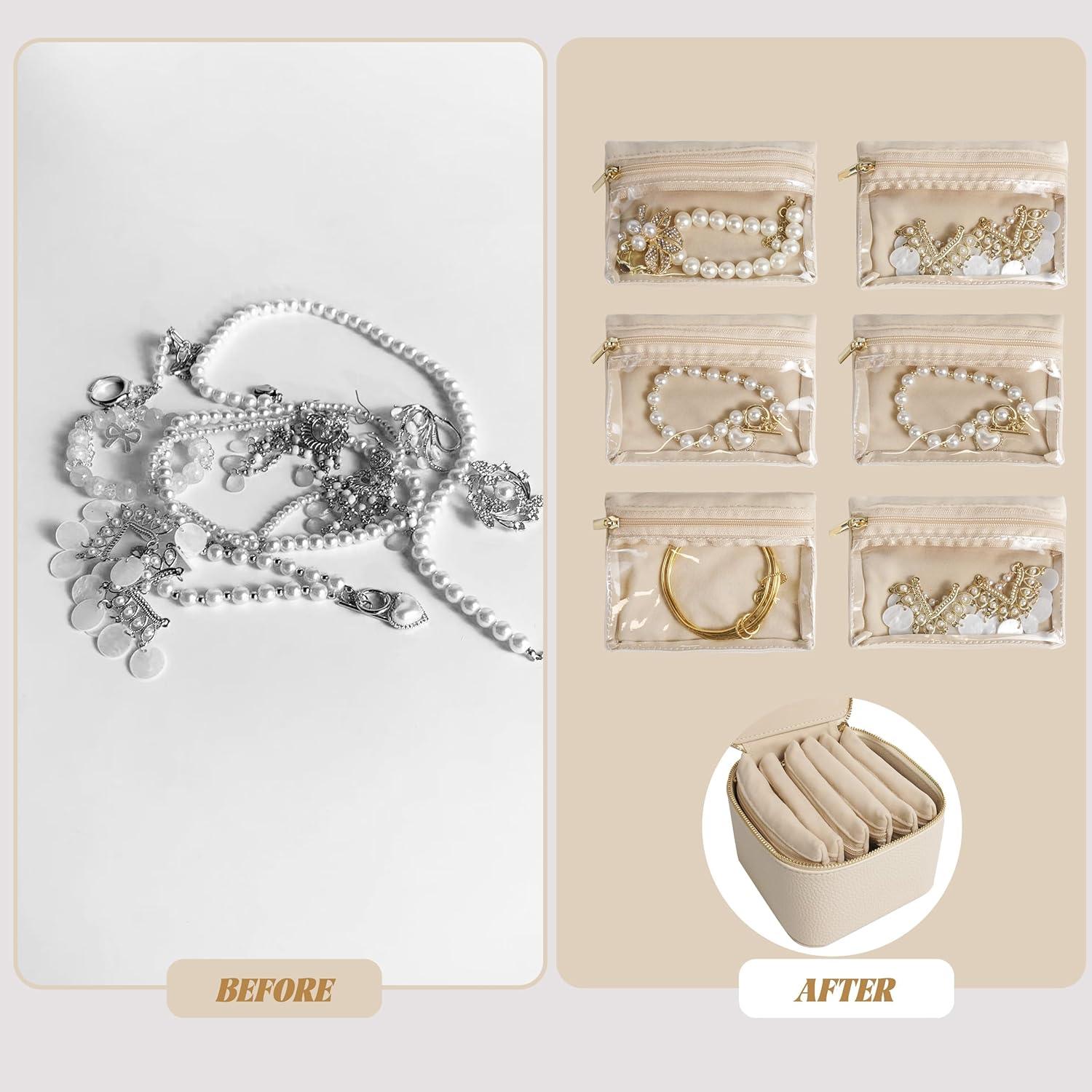 Estuche de Joyería de Viaje WATANIYA HOME Beige 14cm