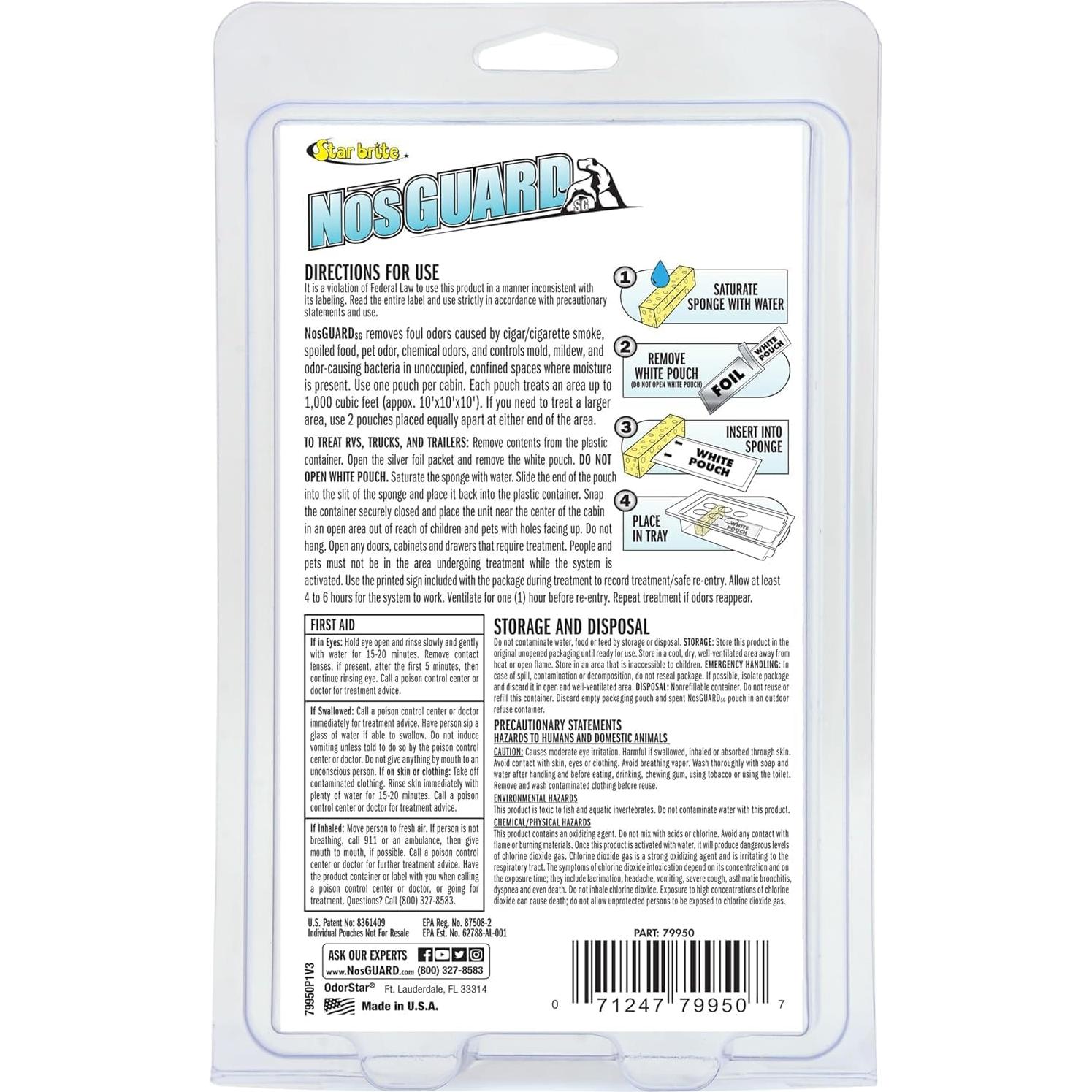 Kit Control Olores y Humedad Star Brite - Eliminador NosGUARD + Cubo No Damp