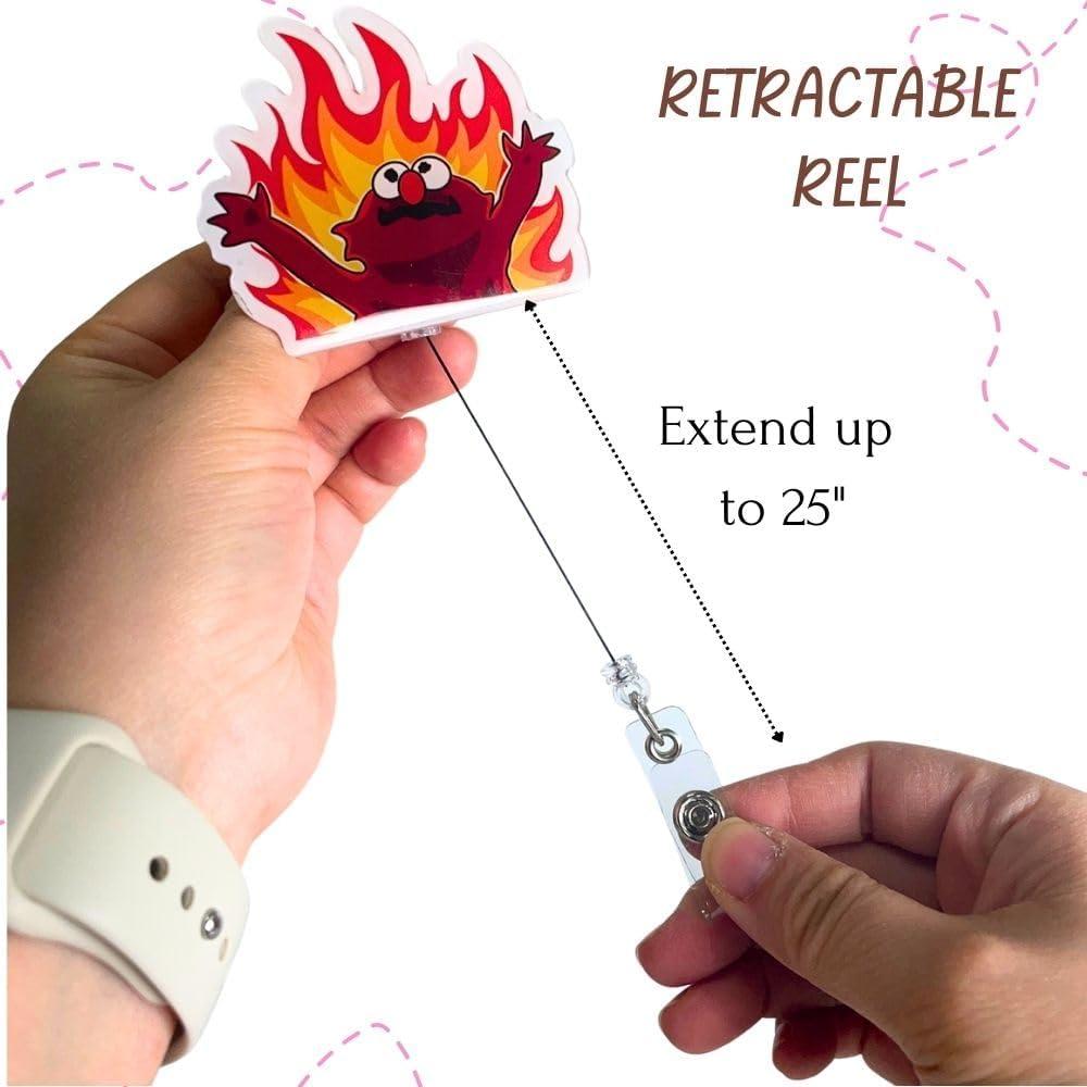 Carrete de Insignia Retráctil YJ PREMIUMS Azul con Clip