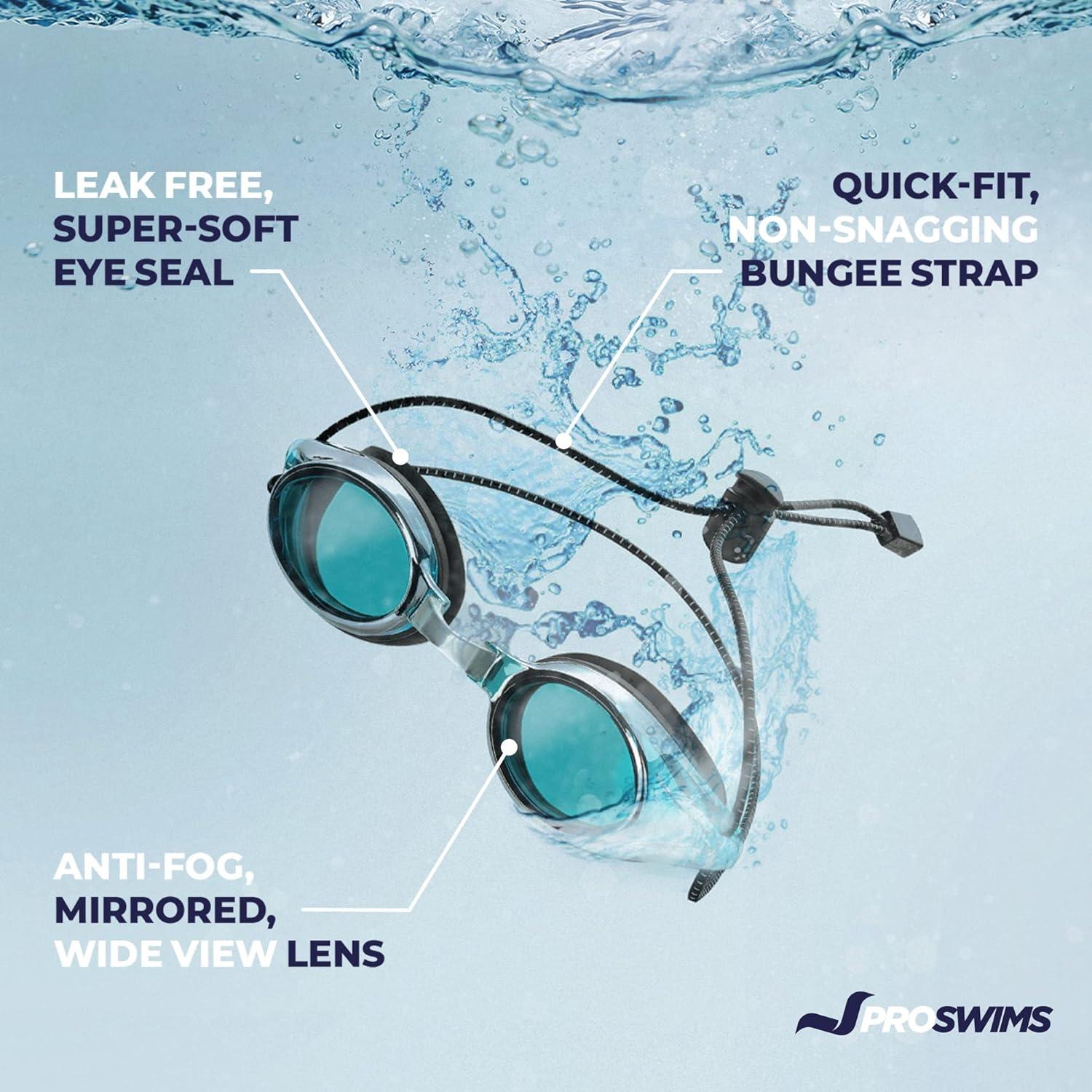 Gafas de Natación Proswims Anti-Vaho Azul con Estuche y Paño