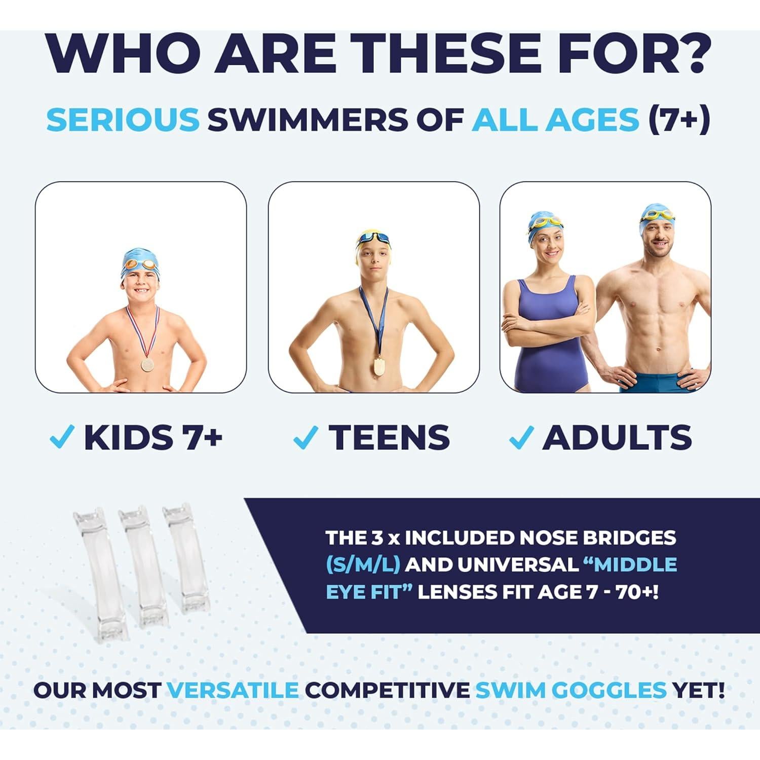 Gafas de Natación Proswims Anti-Vaho Azul con Estuche y Paño