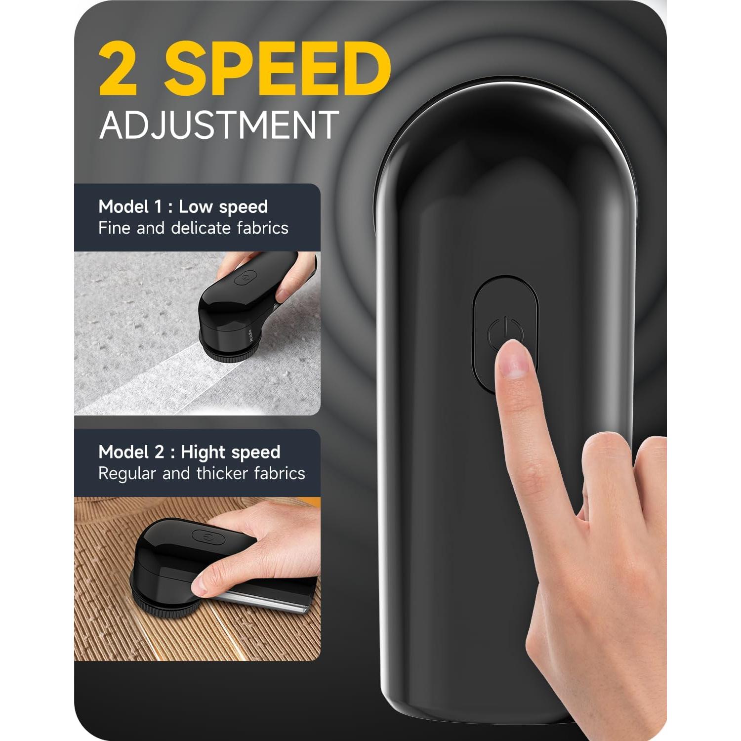 Quitapelusas Ruidla JS-051 Negro 2 Velocidades Inalámbrico