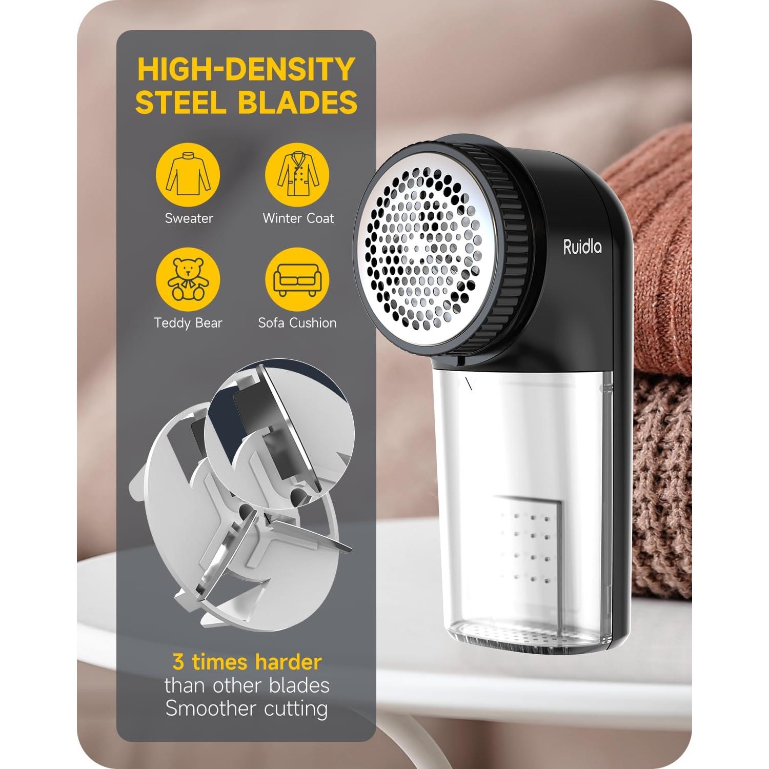 Quitapelusas Ruidla JS-051 Negro 2 Velocidades Inalámbrico