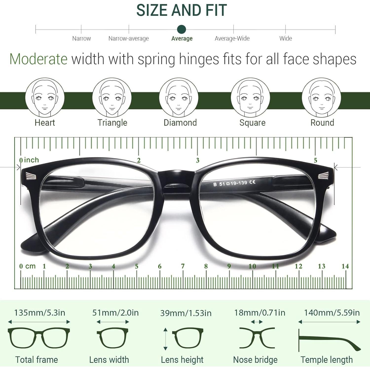 Gafas de lectura CCVOO 4.0x con luz azul y estilo moderno