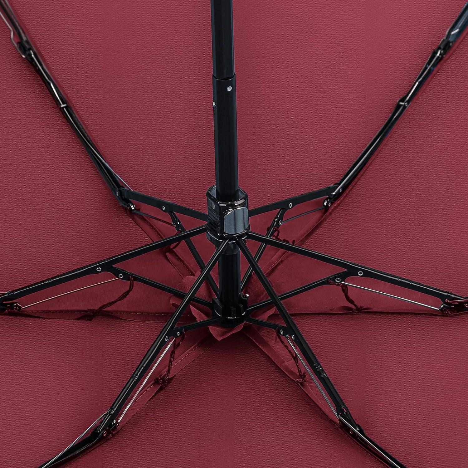 Paraguas Compacto LEAGERA Mini Plegable Rojo Vino 15 cm