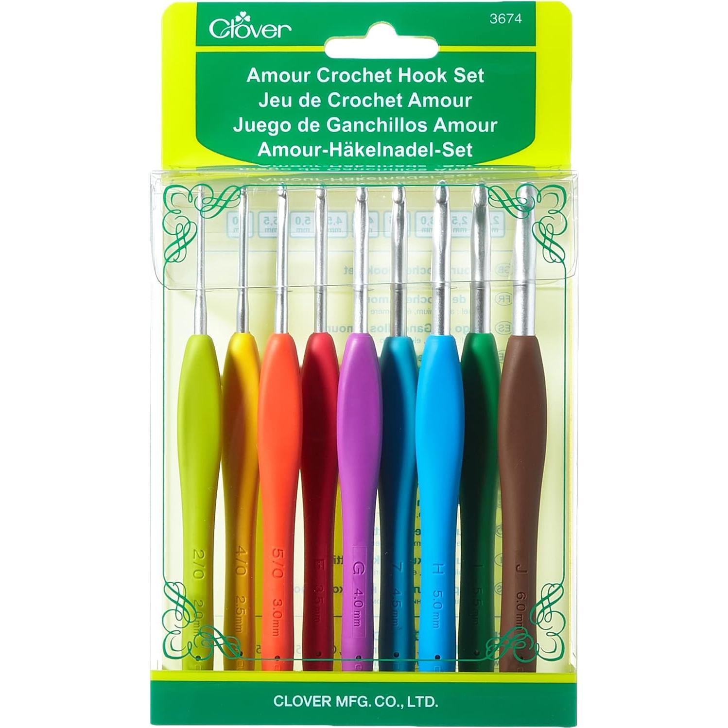 Set de Ganchillos de Crochet Clover 3674 Amour 9 Piezas